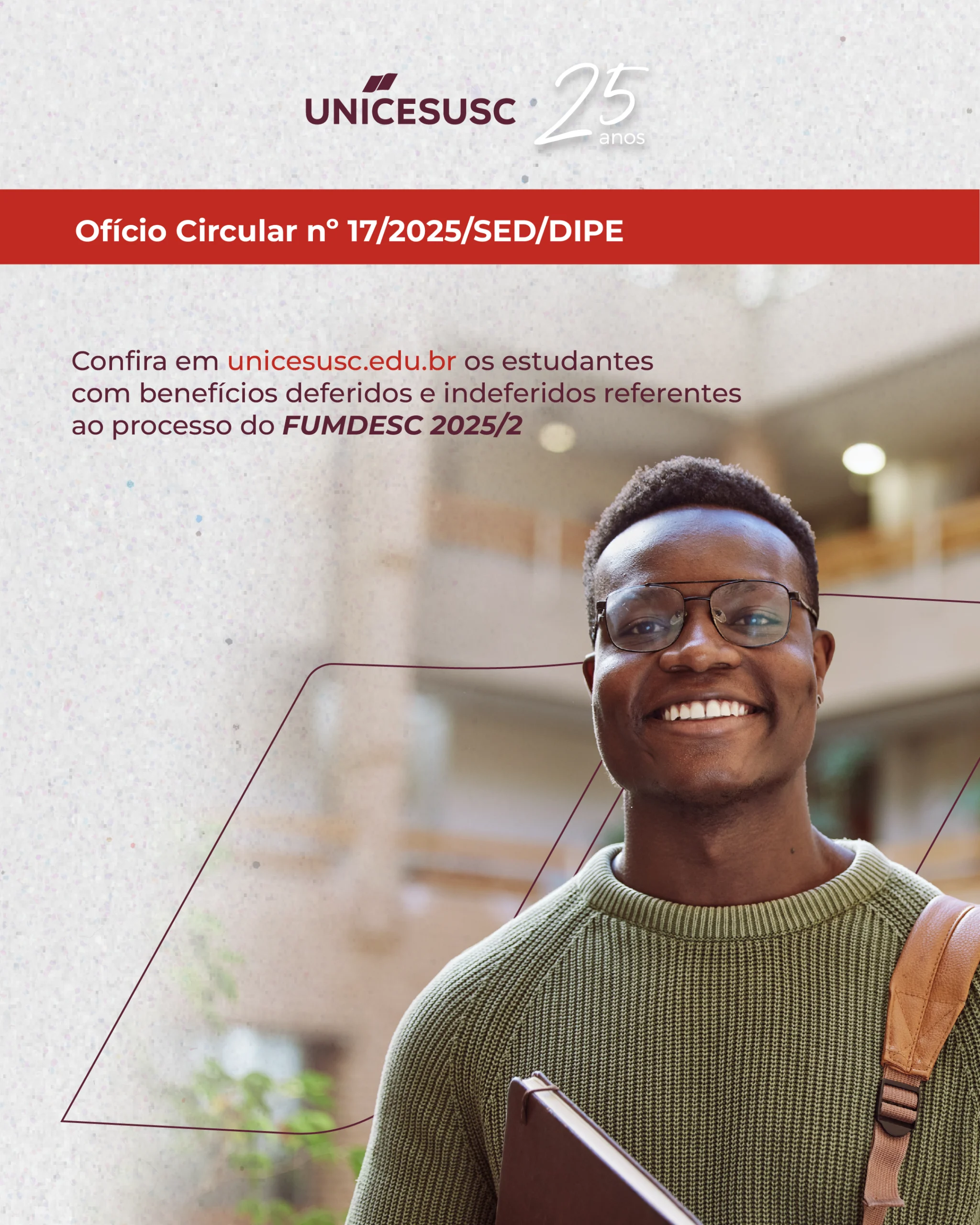 Confira a lista de estudantes inscritos no Programa FUMDESC em 2025/2