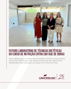 novo laboratório de técnica dietética do curso de nutrição do UNICESUSC