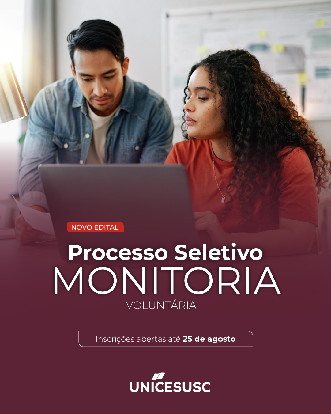 Edital de Monitoria Voluntária 2026.2 está com inscrições abertas até 25 de agosto