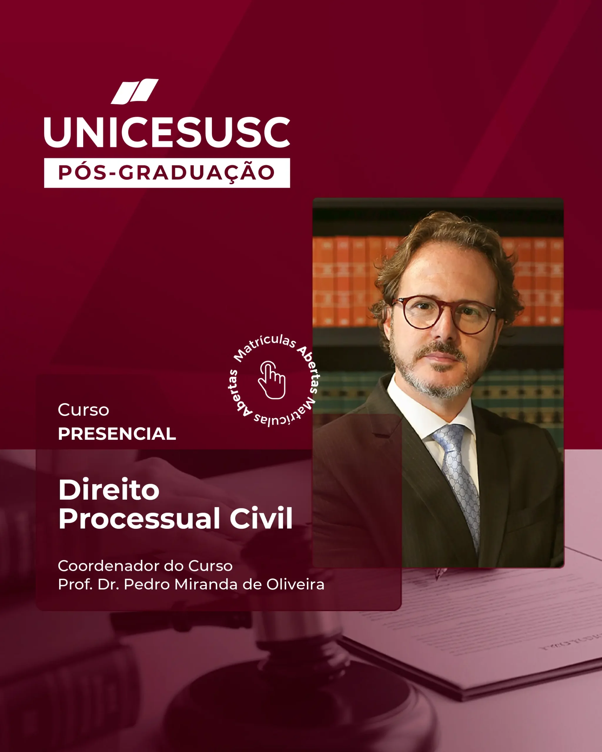 Matrículas abertas: UNICESUSC lança 22ª turma da Pós-Graduação em Direito Processual Civil
