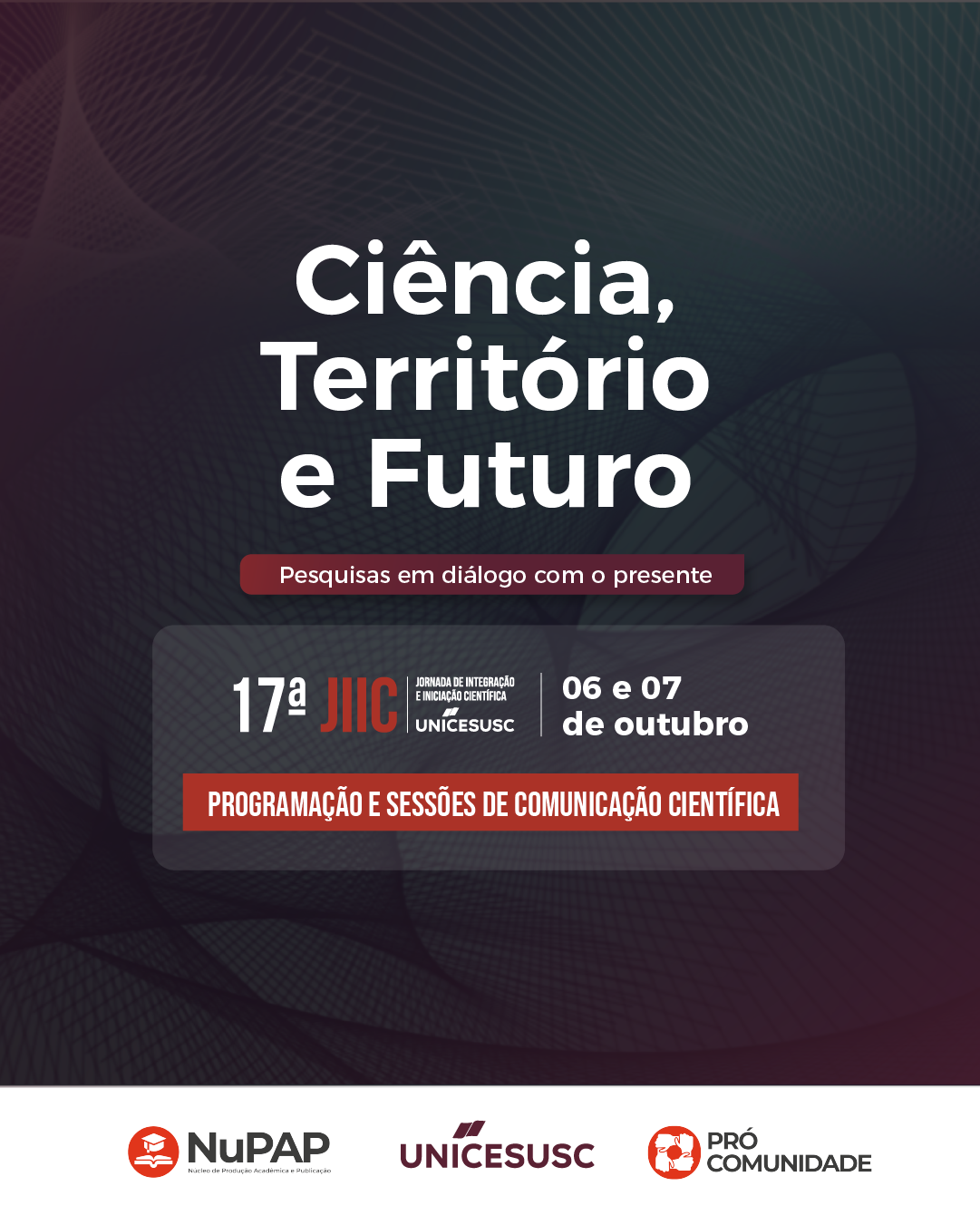 Programação da 17ª JIIC e sessões de comunicação científica são divulgadas